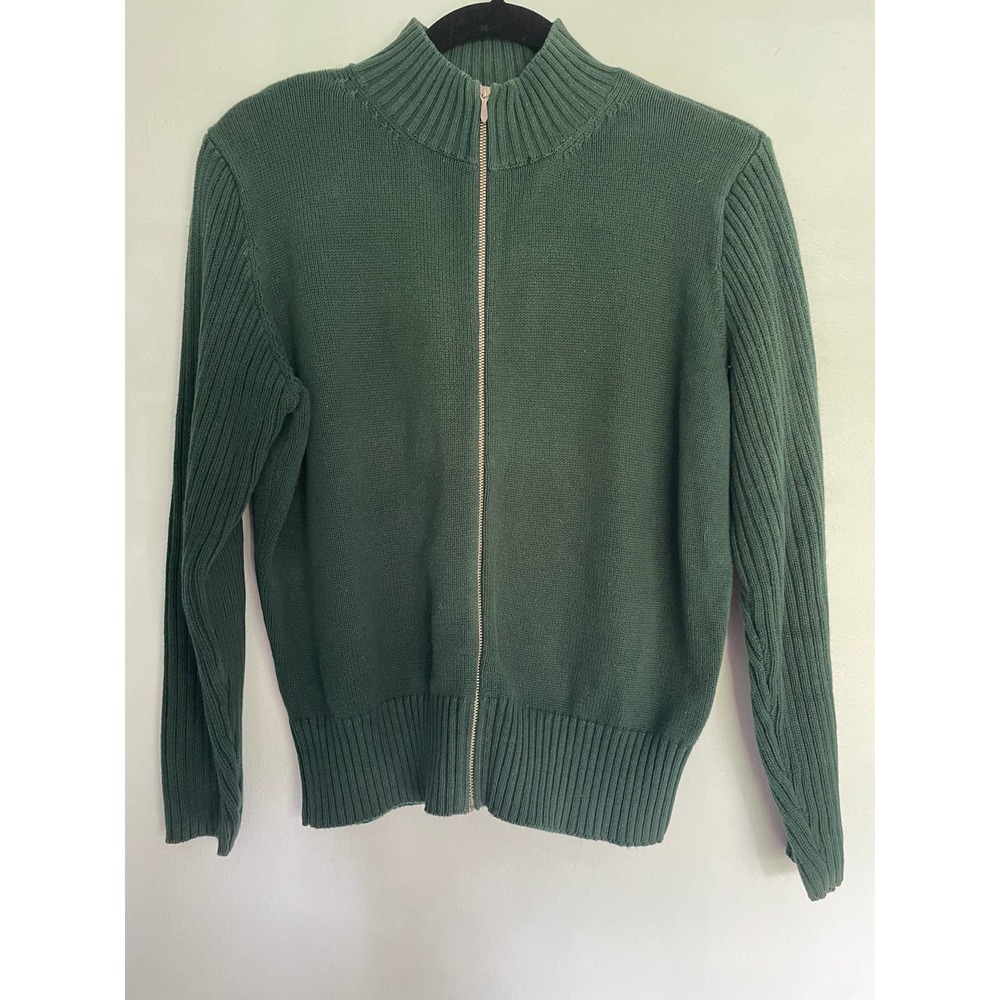 Women's Vintage Gap Full Zip Green Cardigan Small